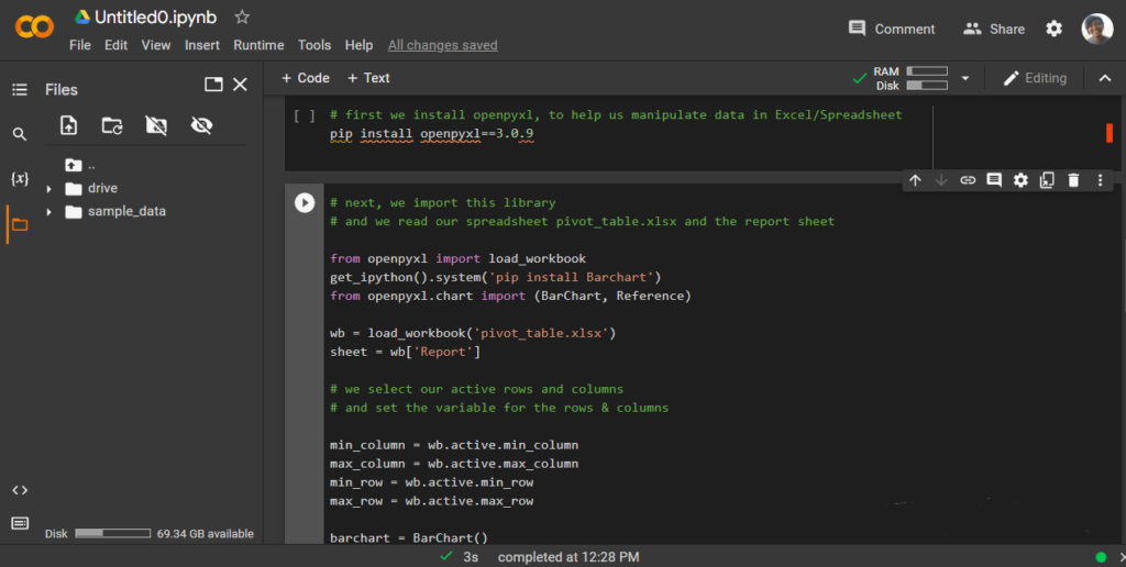 Analysing your marketing data with Python via Google Colab - BarChart 1